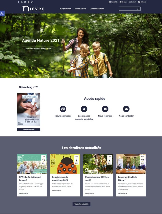 visu_new_site Capture d'écran de la nouvelle version du site Nievre.fr le 01/05/2021