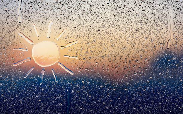 Water drop forming a sun – 3D Rendering