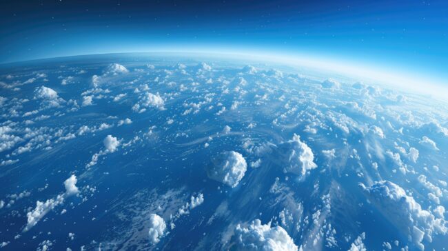 3D illustration of the Earth s atmosphere showcasing the protective ozone layer