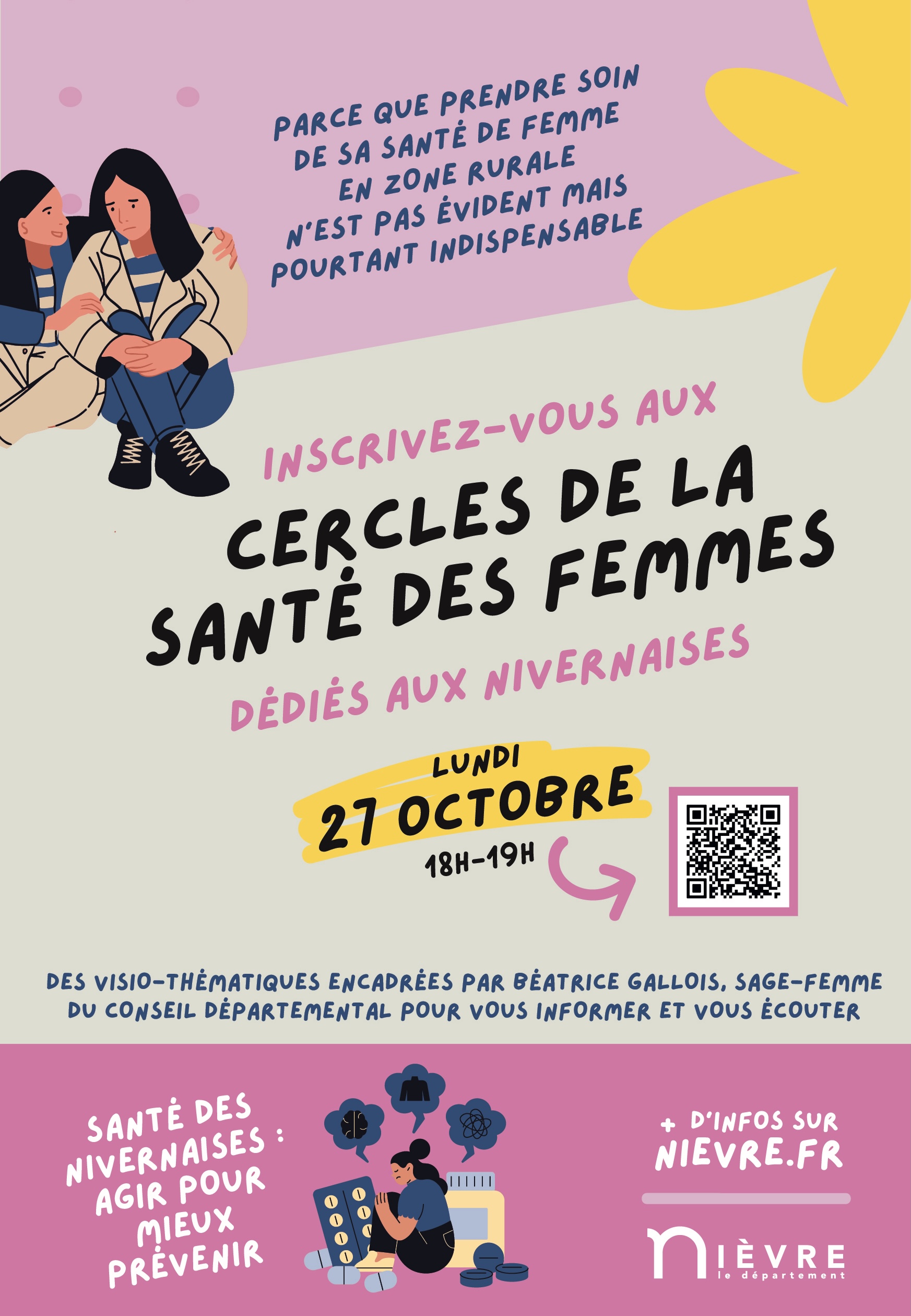 carte journée santé femmes rose